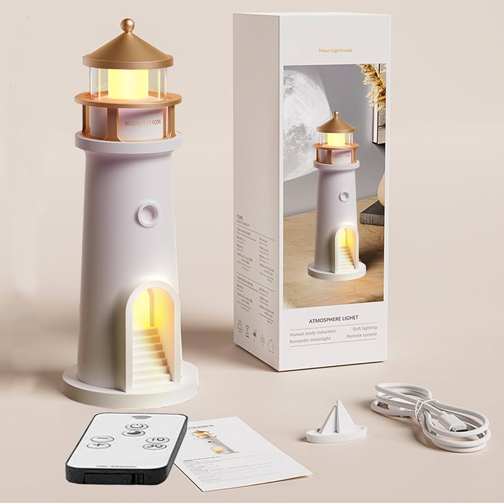 Lampe Phare avec Projection Lune – Ambiance Unique et Relaxante
