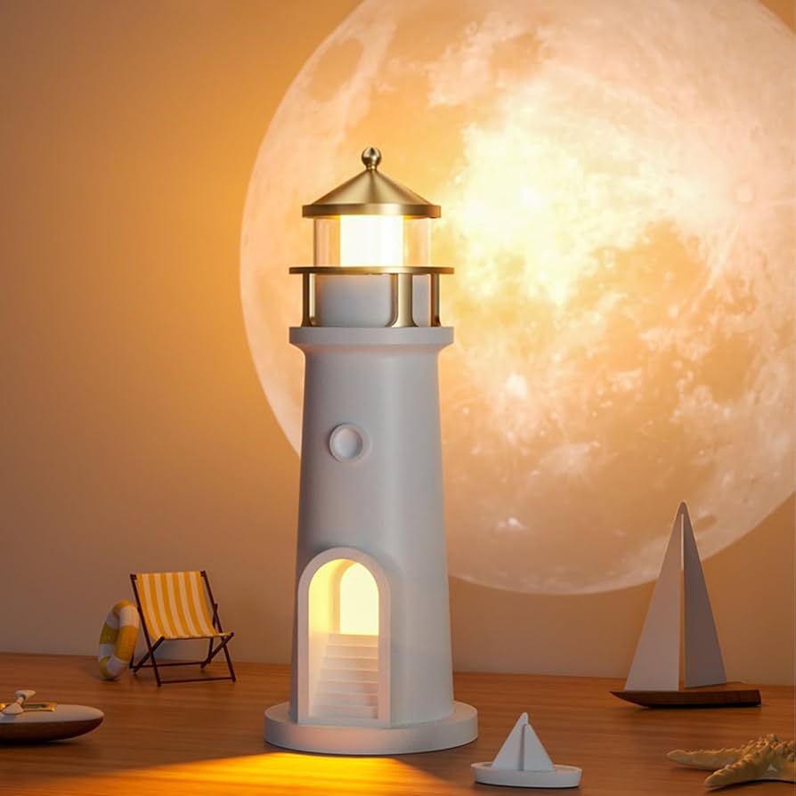 Lampe Phare avec Projection Lune – Ambiance Unique et Relaxante