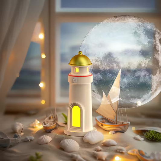 Lampe Phare avec Projection Lune – Ambiance Unique et Relaxante